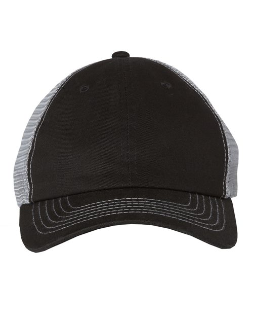 Contrast-Stitch Mesh-Back Cap