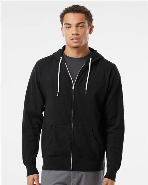 Lightweight Full-Zip Hooded Sweatshirt