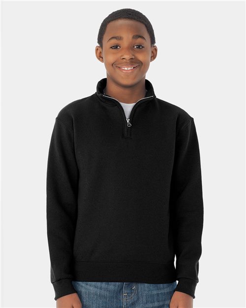 Nublend® Youth Quarter-Zip Cadet Collar Sweatshirt