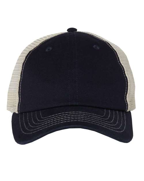 Contrast-Stitch Mesh-Back Cap