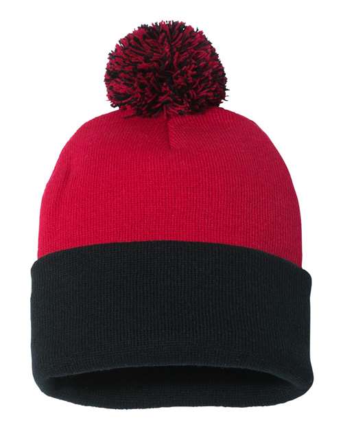 12" Pom-Pom Cuffed Beanie