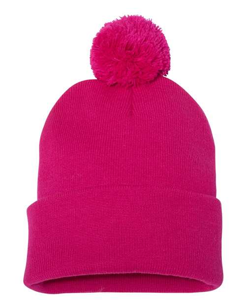 12" Pom-Pom Cuffed Beanie