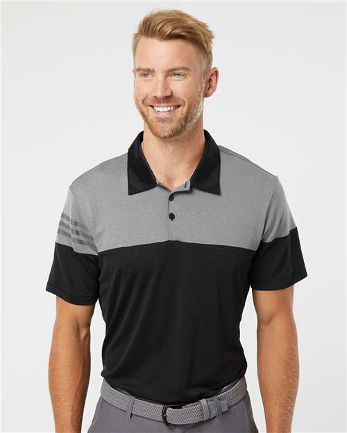 Heathered 3-Stripes Colorblocked Polo