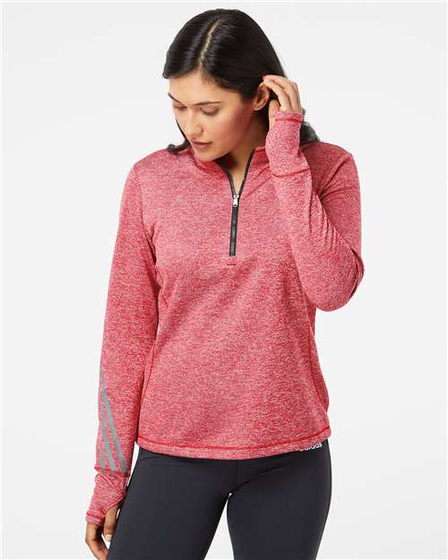 Women's Brushed Terry Heathered Quarter-Zip Pullover