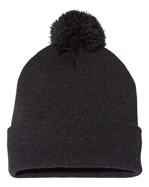 12" Pom-Pom Cuffed Beanie