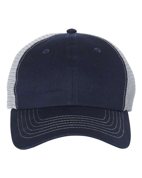 Contrast-Stitch Mesh-Back Cap