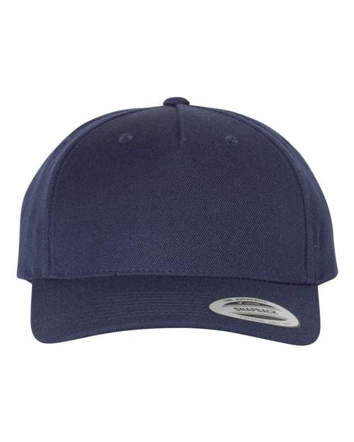 Premium Five-Panel Curved Visor Snapback Cap