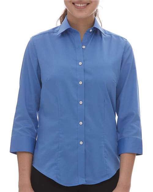 Women's Three-Quarter Sleeve Baby Twill Dress Shirt