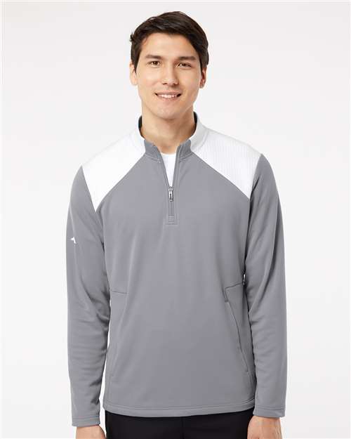 Textured Mixed Media Quarter-Zip Pullover